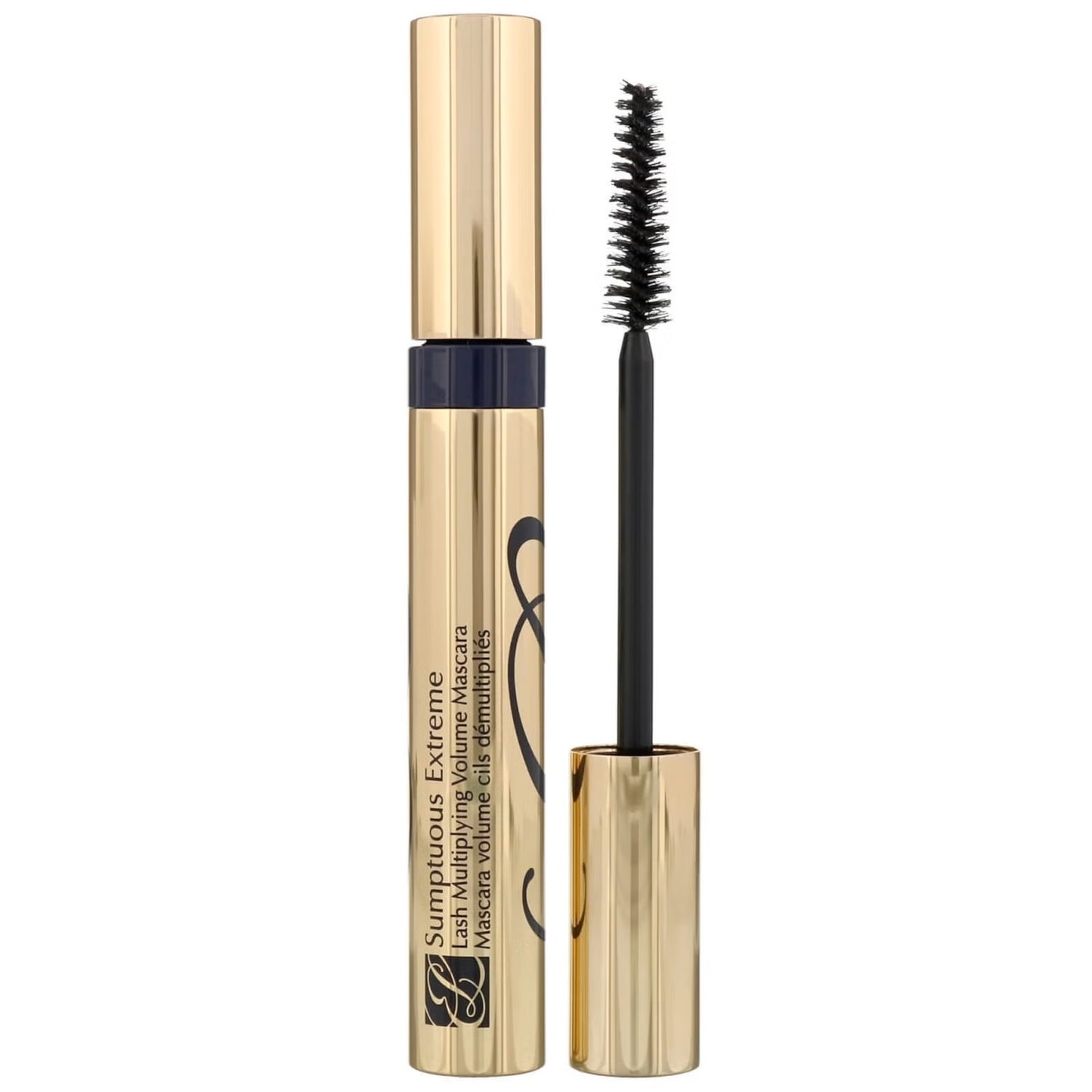 Estée Lauder Sumptuous Extreme Lash Multiplying Volume Mascara in Extreme Black, 8ml, with a brush applicator and sleek packaging.