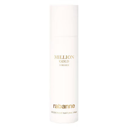 Paco Rabanne Lady Million Gold deodorant spray in 150ml bottle, anti-perspirant and deodorant for women with luxurious gold accents