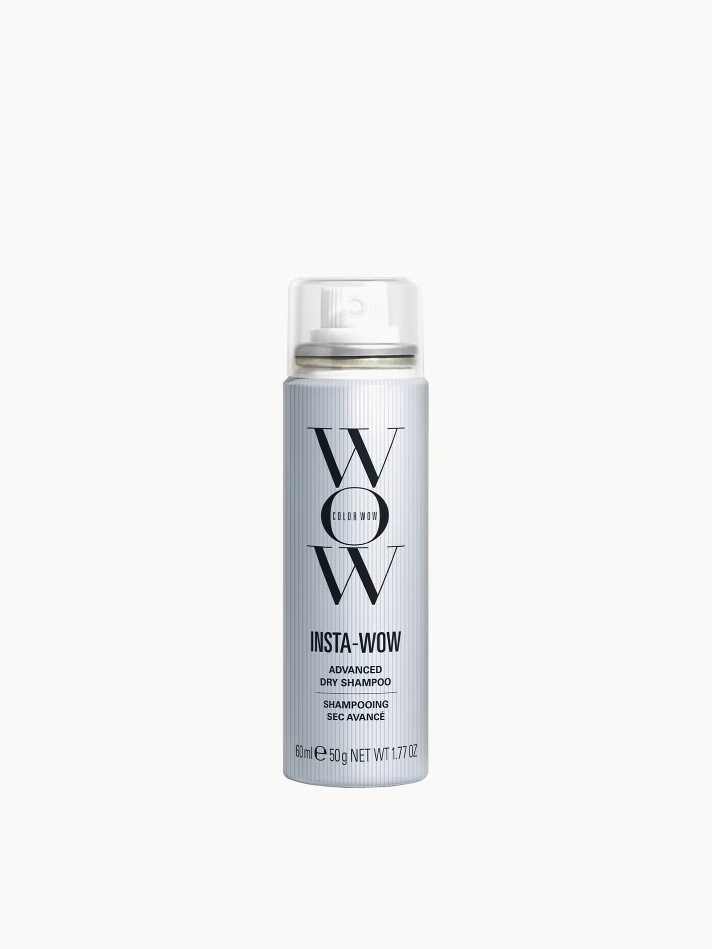 Color Wow Insta-Wow Advanced Dry Shampoo bottle showing 60ml size, featuring sleek packaging and product label.