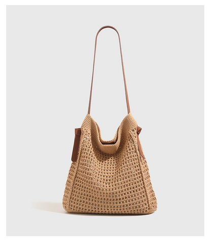 Crochet Cotton Thread Shoulder Bag for Women Large Urban Tote Handbag