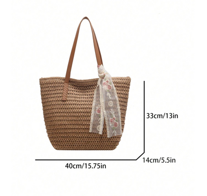Women's Woven Raffia Tote Bag