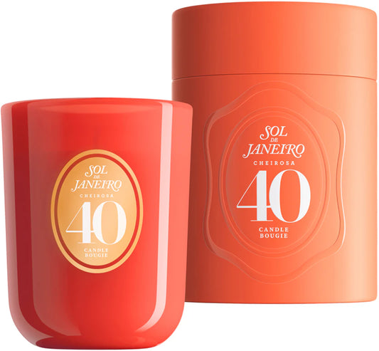 Sol de Janeiro Cheirosa '40' scented candle in a glass jar, featuring warm, inviting aroma and elegant packaging.