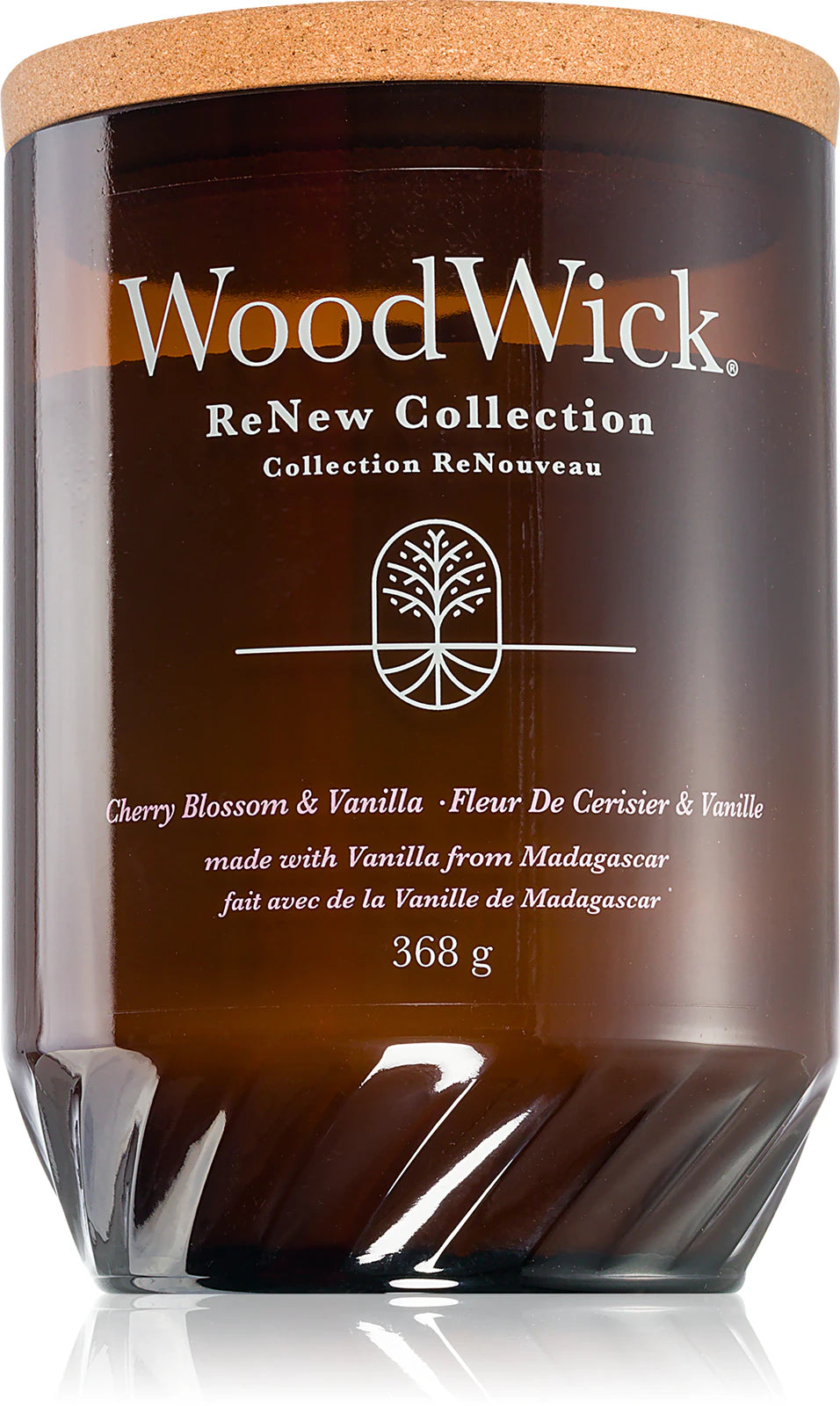 Woodwick Renew Cherry Blossom & Vanilla Scented Candle with Wooden Wick 386g