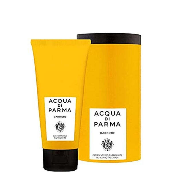 Acqua di Parma Barbiere Refreshing Face Wash in 100ml bottle, a facial cleanser with a sleek design and blue label.