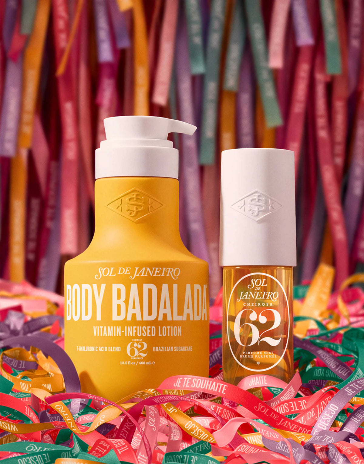 Sol de Janeiro Body & Sol gift set featuring luxury bath and body products with tropical scents and vibrant packaging.