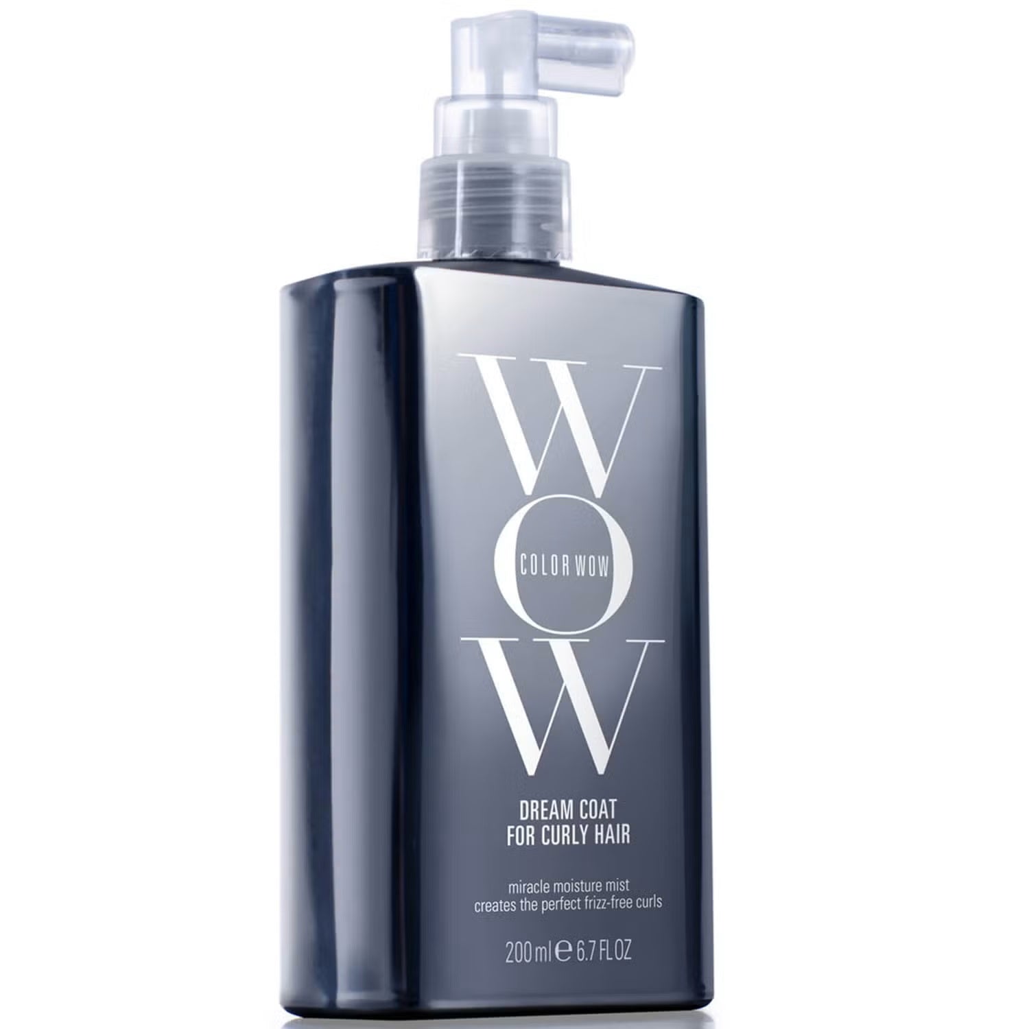 Color Wow Dream Coat for Curly Hair 200ml bottle, hydrating hair care product with sleek packaging and curly hair illustration