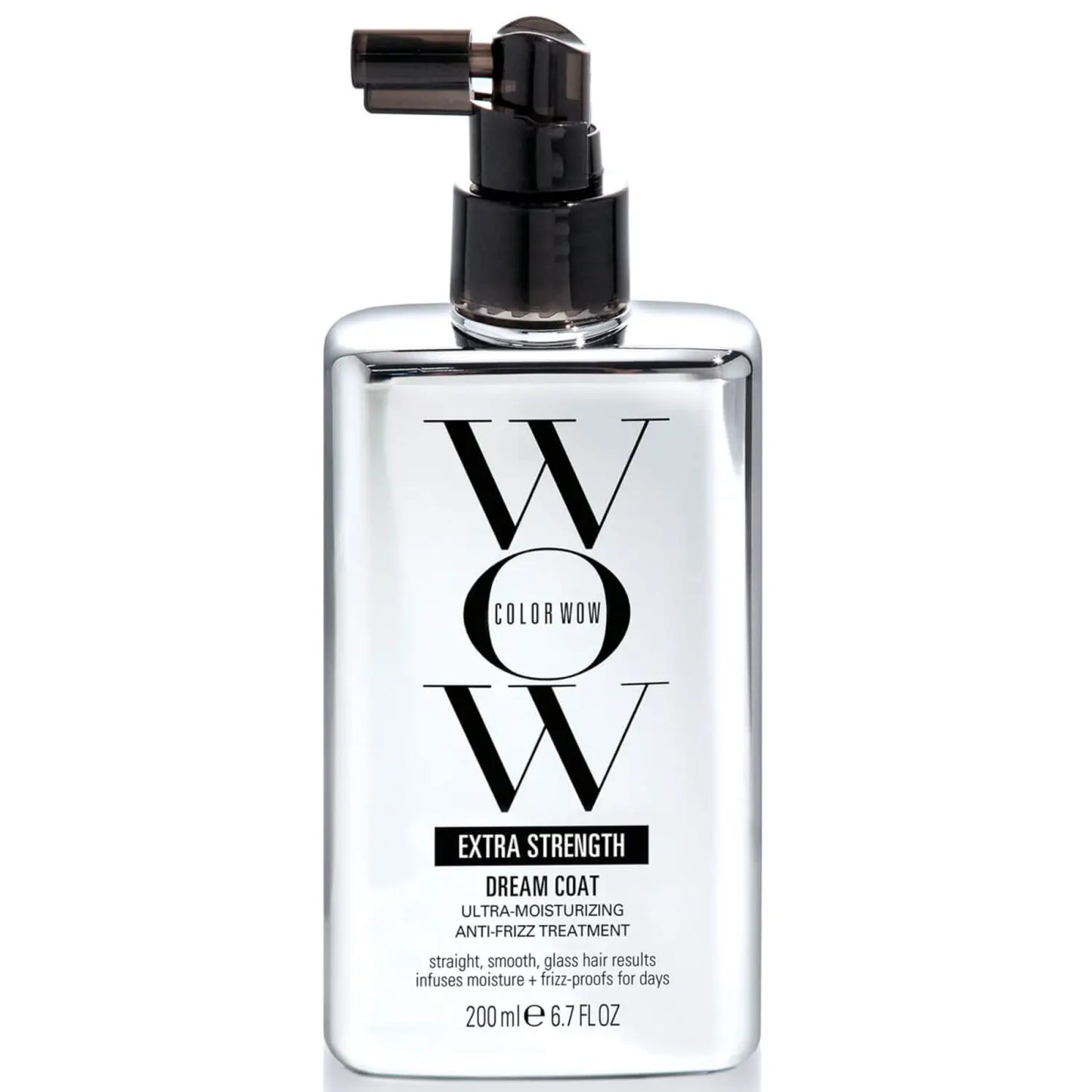 Color Wow Extra Strength Dream Coat hair care bottle, ultra moisturizing anti-frizz treatment for smooth, shiny hair, 200ml.