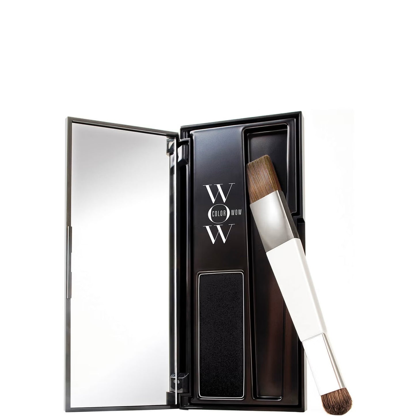 Color Wow Root Cover Up in black, a hair care product for quick, natural-looking root coverage and color touch-up.
