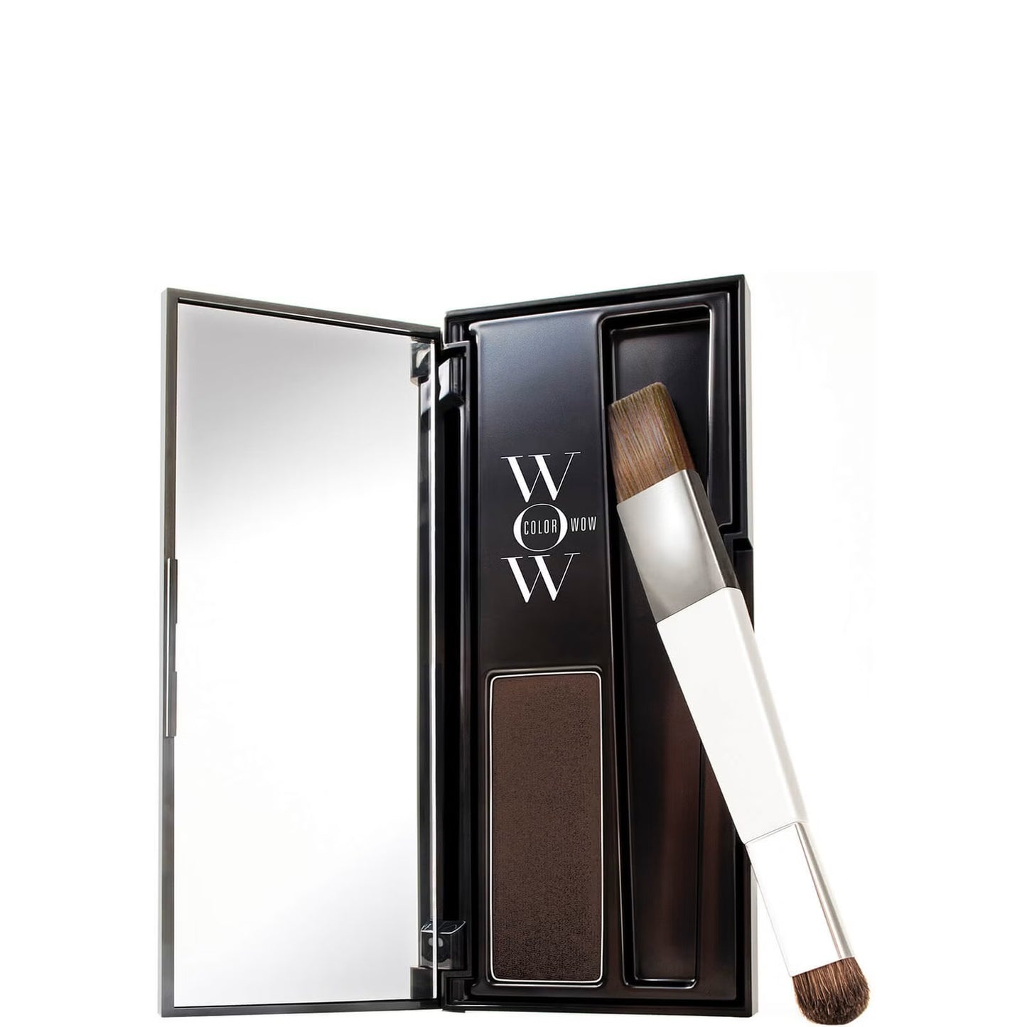 Color Wow Root Cover Up in Dark Brown, a hair care spray for quick root touch-ups and natural-looking color correction.