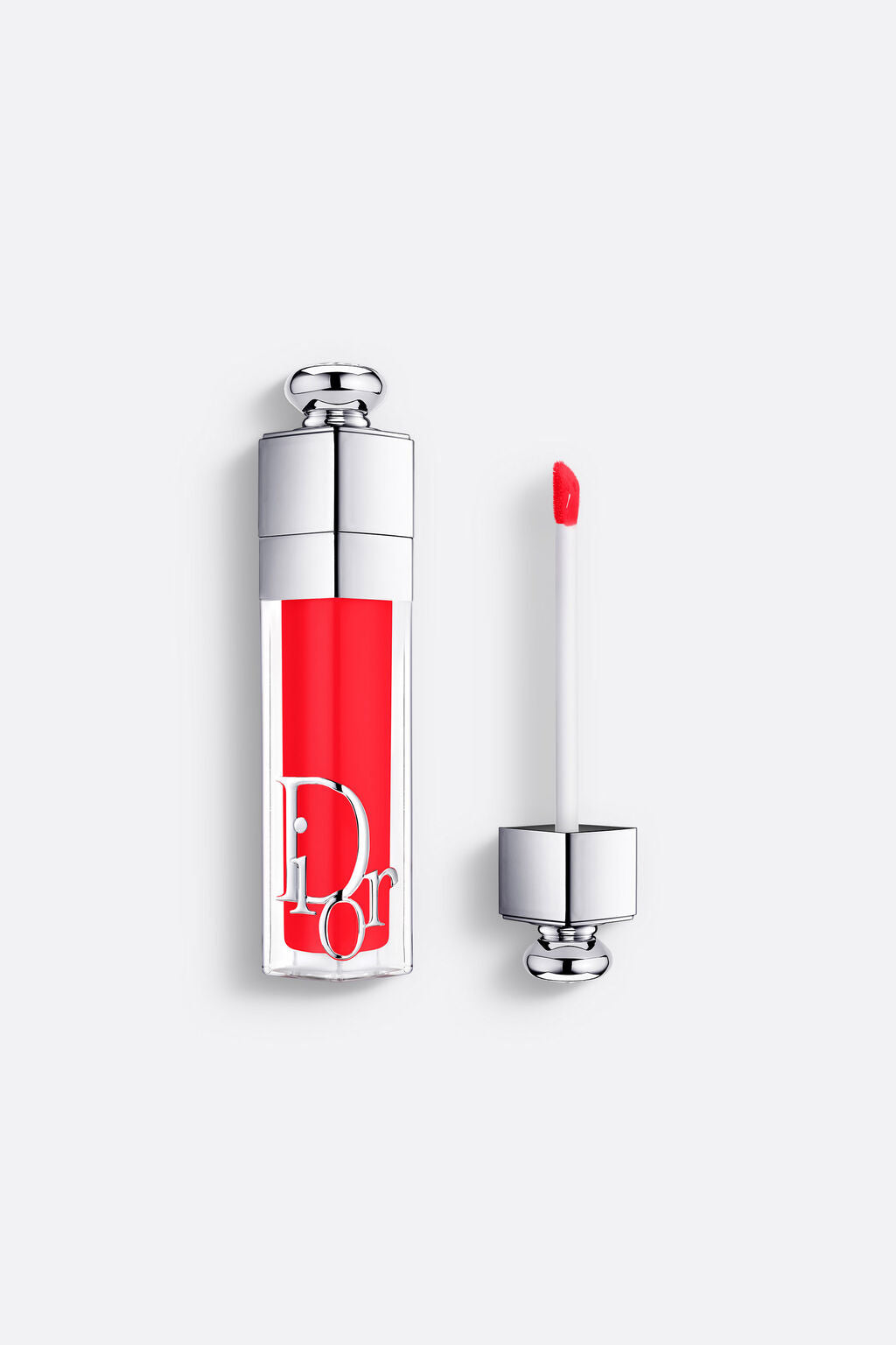 Dior Addict Lip Maximizer Lipgloss in shade 015 Cherry, showing a glossy red lip gloss tube with plumping and 24-hour hydration features.