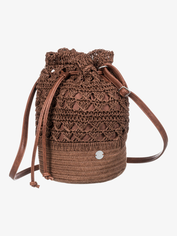 Women Brown  Raffia Bucket Bag