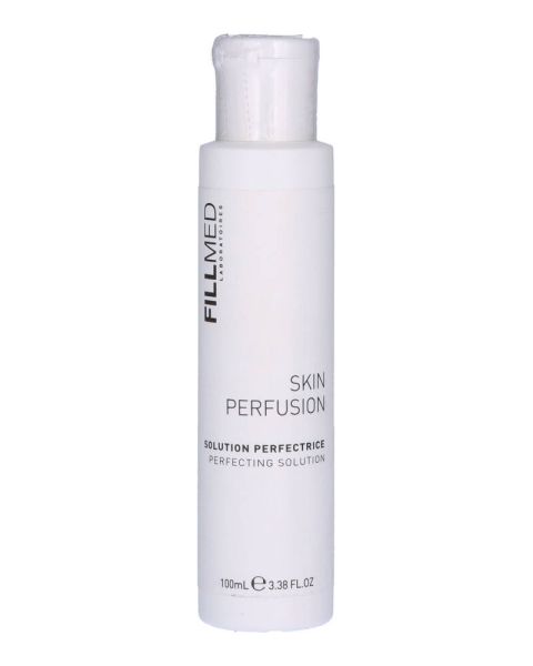 Fillmed Perfecting Solution facial cleanser in a 100ML bottle, featuring clear liquid and a white pump dispenser for skincare.