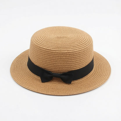 2pcs/Set Travel Raffia Tote Bag & Straw Hat - Fashion Woven Straw Hat Beach Bag Set