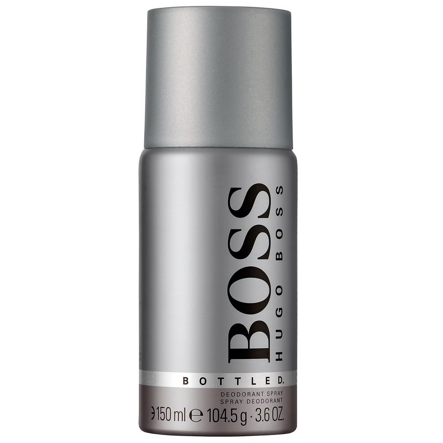 Hugo Boss BOSS Bottled deodorant spray 150ml, anti-perspirant in a sleek bottle with a silver cap and branding.