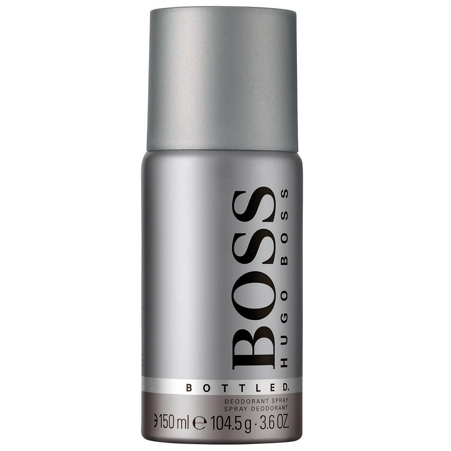 Hugo Boss BOSS Bottled deodorant spray 150ml, anti-perspirant in a sleek bottle with a silver cap and branding.