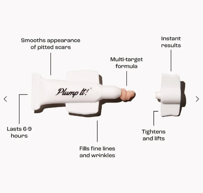 Plump It No Needles Derma Filler Pods Starter Kit with 15 x 10ml skin care pods, designed for facial rejuvenation and skin hydration.