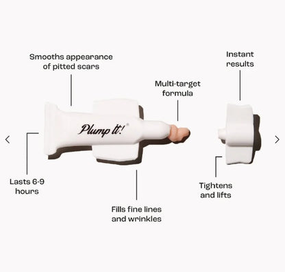 Plump It No Needles Derma Filler Pods Starter Kit with 15 x 10ml skin care pods, designed for facial rejuvenation and skin hydration.