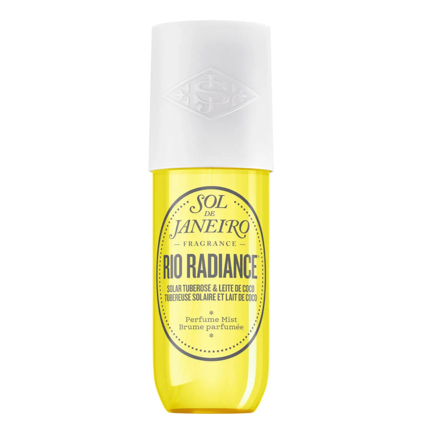 Limited edition Sol de Janeiro Rio Radiance Perfume Mist in 240ml bottle, featuring vibrant packaging and tropical fragrance.