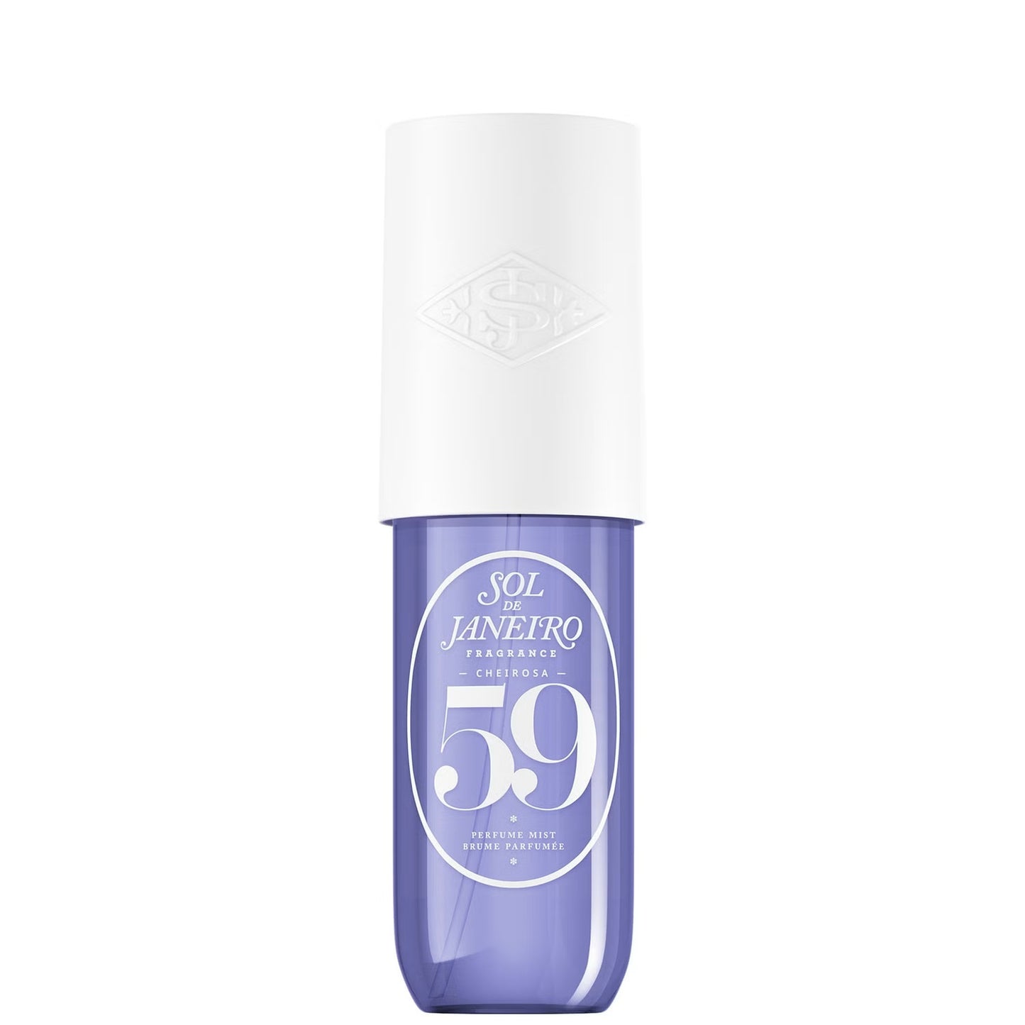 Sol de Janeiro Cheirosa 59 Perfume Mist 90ml, a spray bottle with floral and tropical scent, featuring a sleek design.