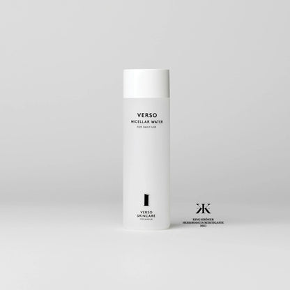 Verso Micellar Water 200ml facial cleanser with niacinamide, visibly calming and hydrating for gentle skin cleansing.