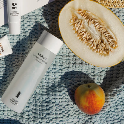 Verso Micellar Water 200ml facial cleanser with niacinamide, visibly calming and hydrating for gentle skin cleansing.