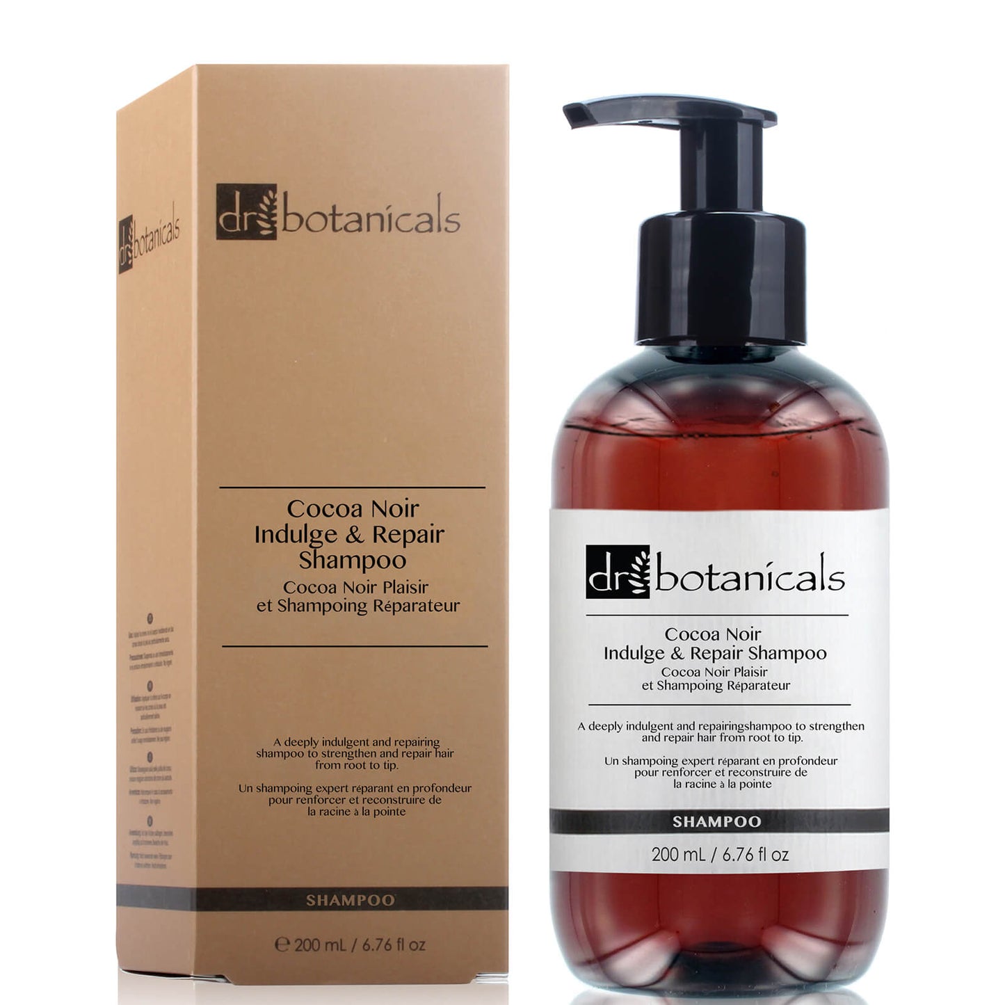 dr botanicals cocoa noir indulge and repair conditioner 200ml vegan shampoo 200ml