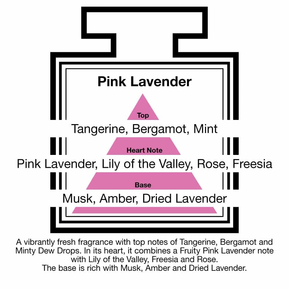 pairfum london luxury reed diffuser ‘eau de parfum’ 50 ml - pink lavender - 10 black reeds