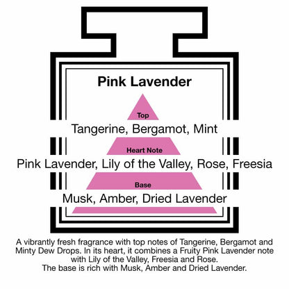 pairfum london luxury reed diffuser ‘eau de parfum’ 50 ml - pink lavender - 10 black reeds