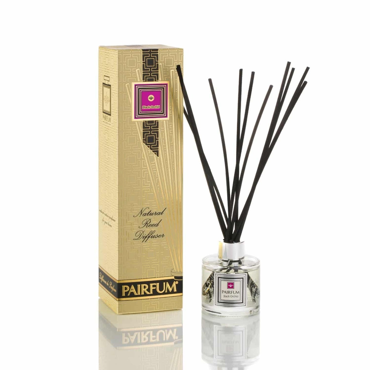 pairfum london luxury reed diffuser ‘eau de parfum’ black orchid 100ml +10 reeds