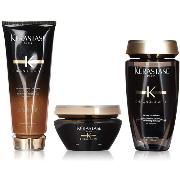 kérastase chronologiste revitalizing shampoo, care conditioner and balm treatment trio 1