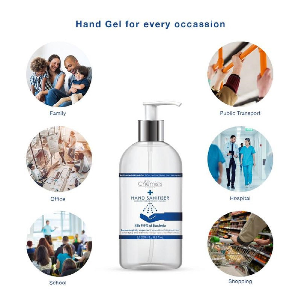 skinchemists london hand sanitiser high strength, made in uk