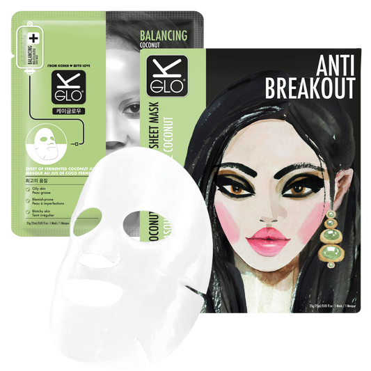 k-glo® anti-breakout coconut bio-cellulose sheet mask