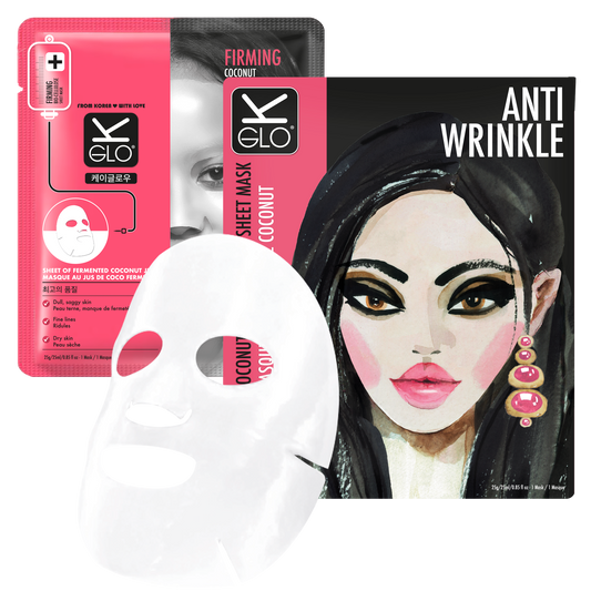 k-glo® anti-wrinkle coconut bio-cellulose sheet mask
