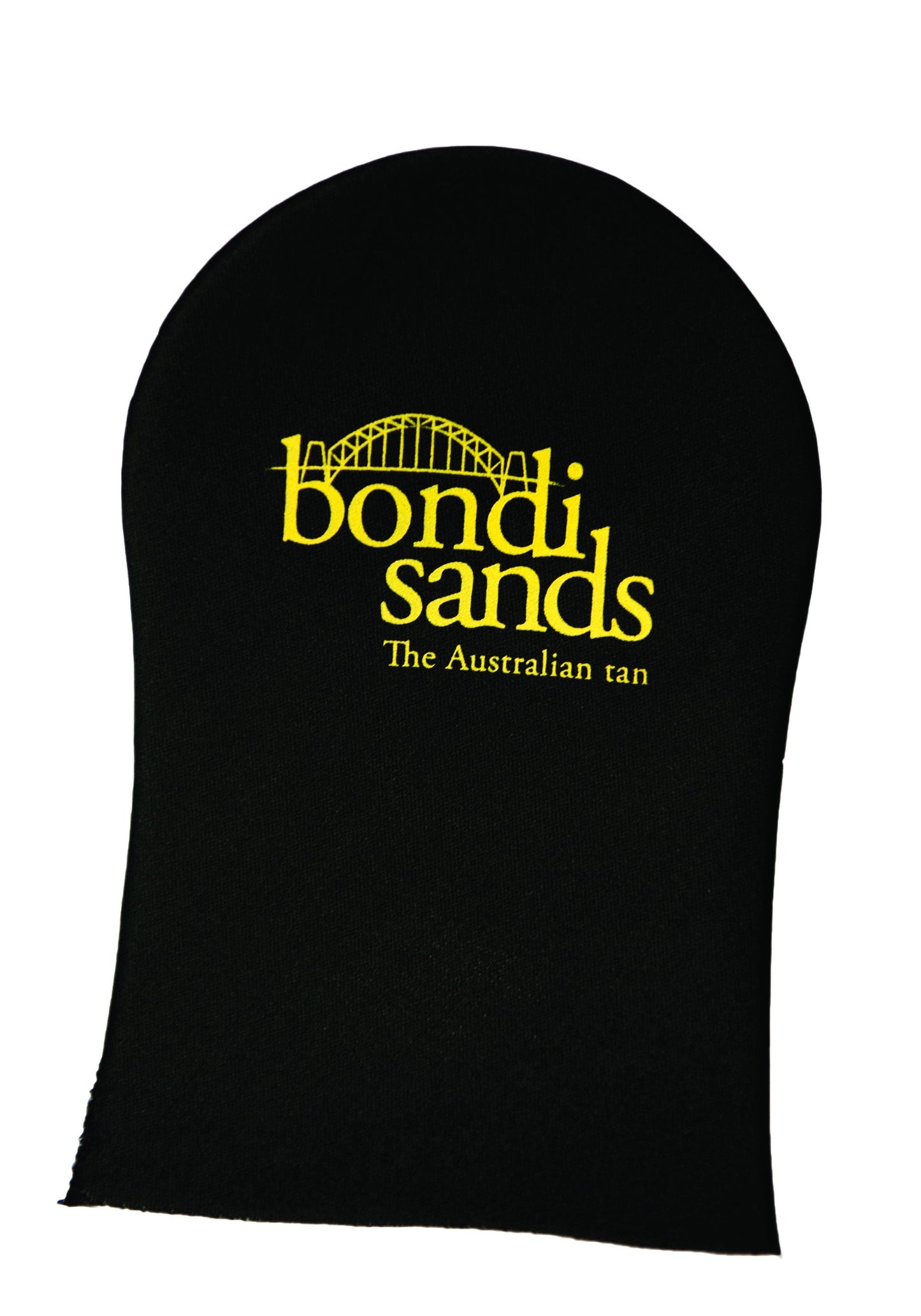 Bondi Sands Liquid Gold Application Mitt for smooth, even self-tanning application, made of soft bath brush material.