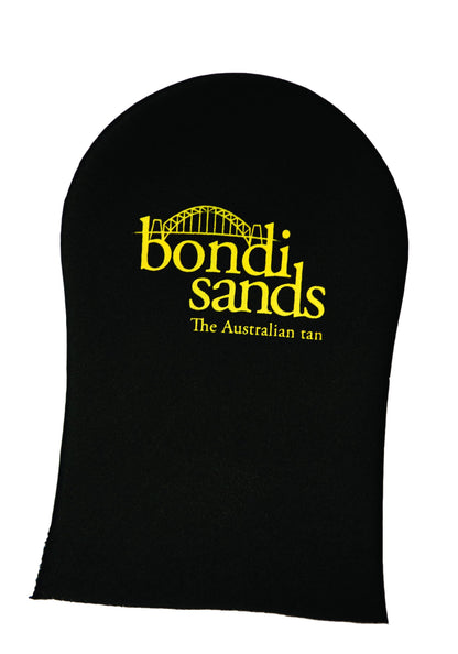 Bondi Sands Liquid Gold Application Mitt for smooth, even self-tanning application, made of soft bath brush material.