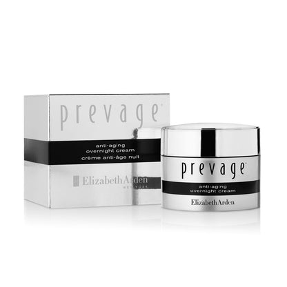 Elizabeth Arden Prevage Anti-Aging Overnight Cream in 50ml jar, moisturizing lotion for mature skin with anti-aging benefits