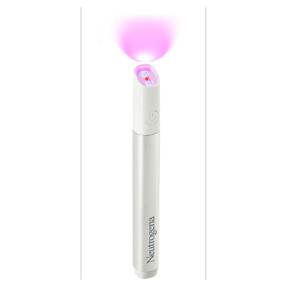 Neutrogena Visibly Clear Light Therapy Acne Spot Treatment device showing blue light therapy for targeted acne treatment.