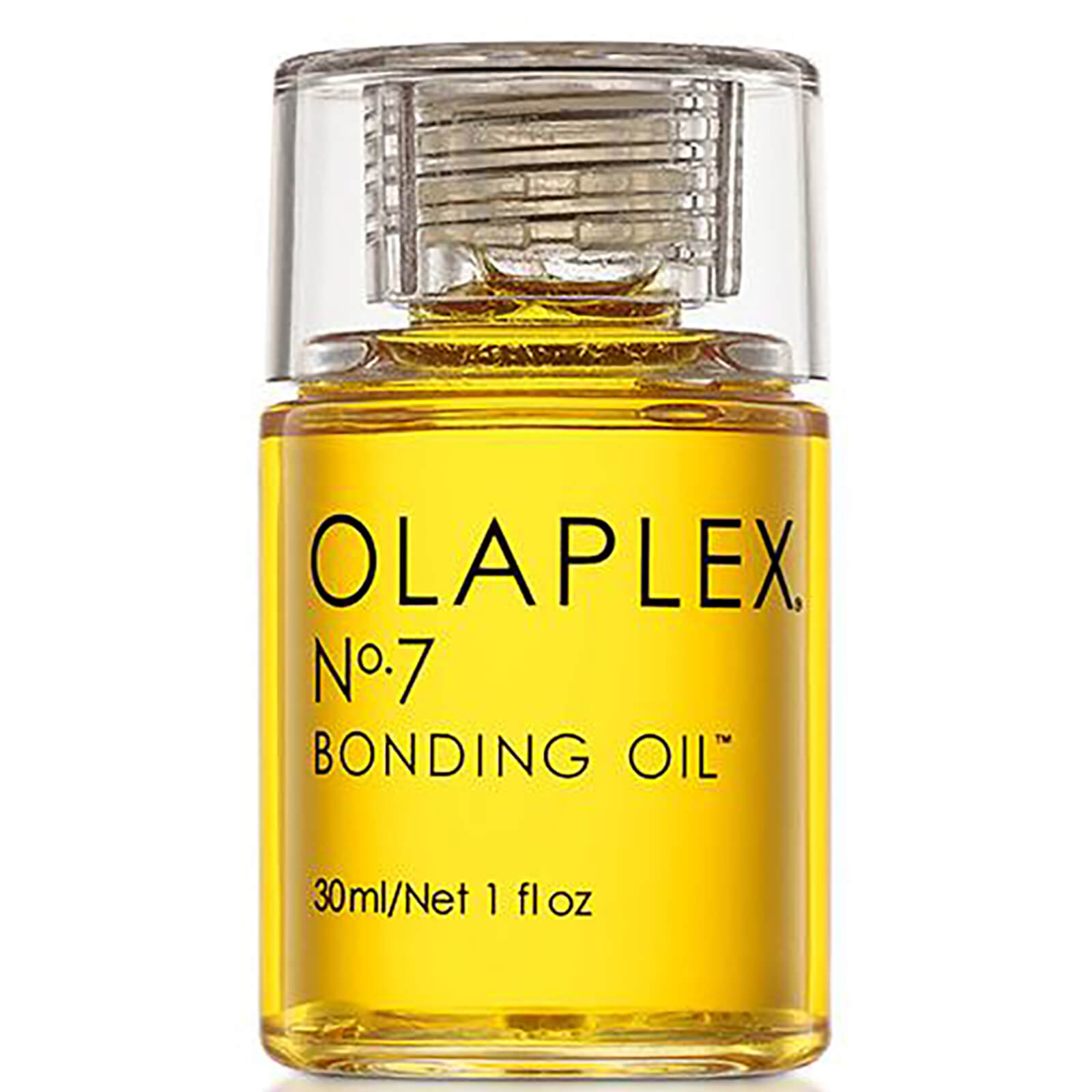 Olaplex No.7 Bonding Oil 30ml for hair, lightweight treatment to add shine, smoothness, and strengthen damaged hair.