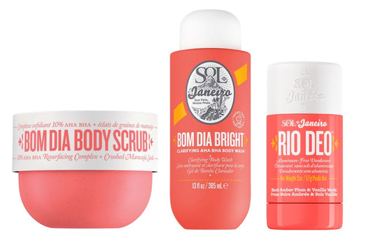 Sol de Janeiro - Bom Dia Bright Bundles,Body Scrub 220 g + Body Wash 385 ml + 57ml Rio Deo Cheirosa 40