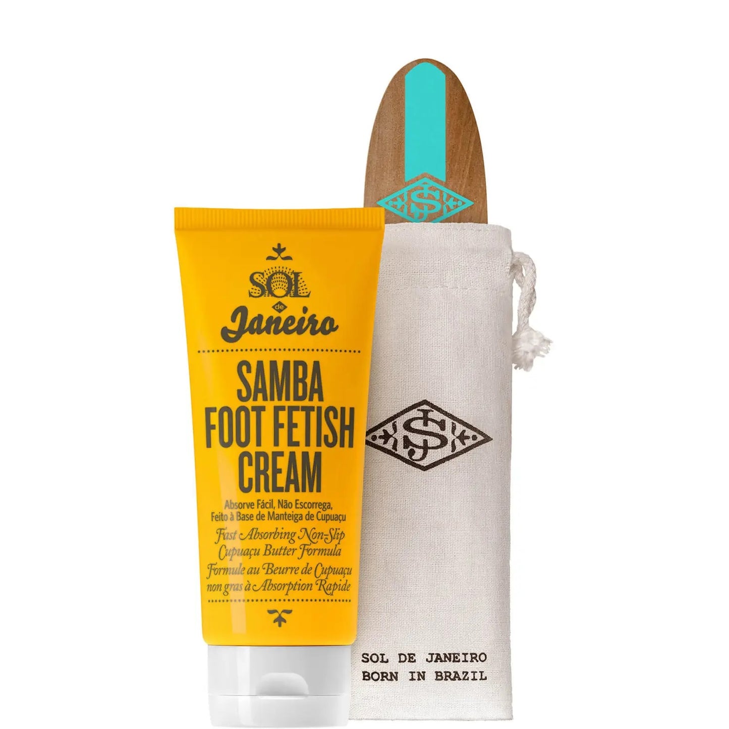 Sol de Janeiro Samba Foot Fetish 90ml skin care product, featuring a sleek container with tropical-inspired packaging.