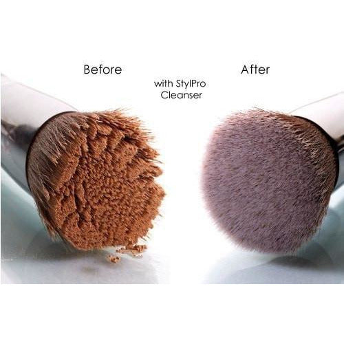stylPro Make Up Brush Cleanser 150ml bottle for cleaning and maintaining makeup brushes, in a clear plastic container with label